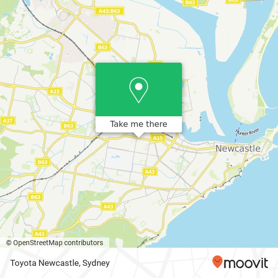 Toyota Newcastle map