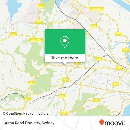 Alma Road Podiatry map