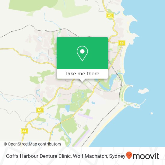 Coffs Harbour Denture Clinic, Wolf Machatch map