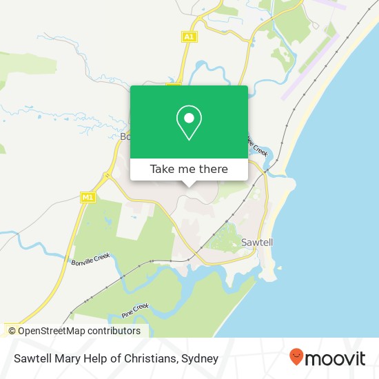 Sawtell Mary Help of Christians map