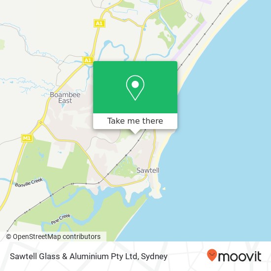 Mapa Sawtell Glass & Aluminium Pty Ltd