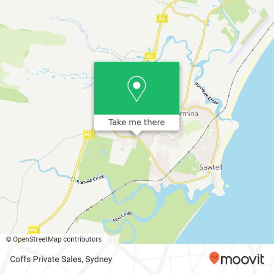 Coffs Private Sales map