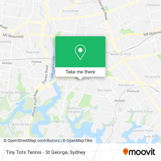 Tiny Tots Tennis - St George map