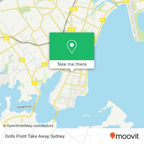 Dolls Point Take Away map