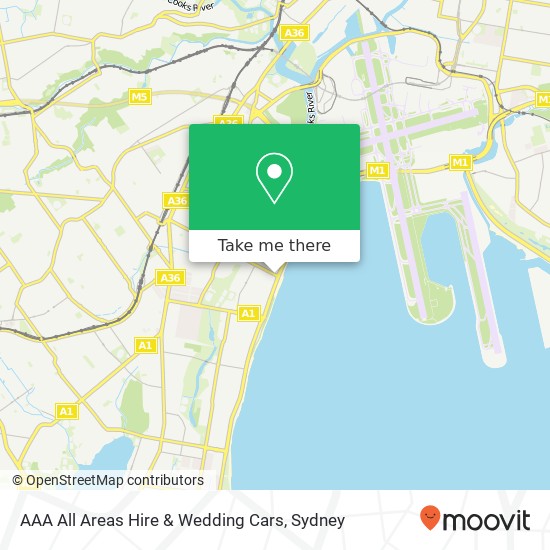Mapa AAA All Areas Hire & Wedding Cars