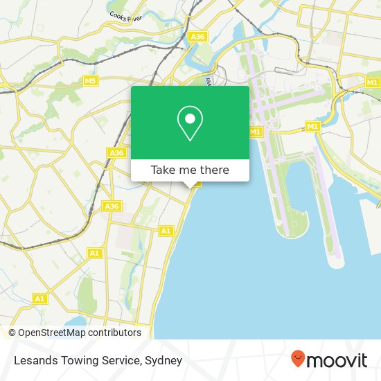 Lesands Towing Service map