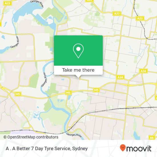 A . A Better 7 Day Tyre Service map