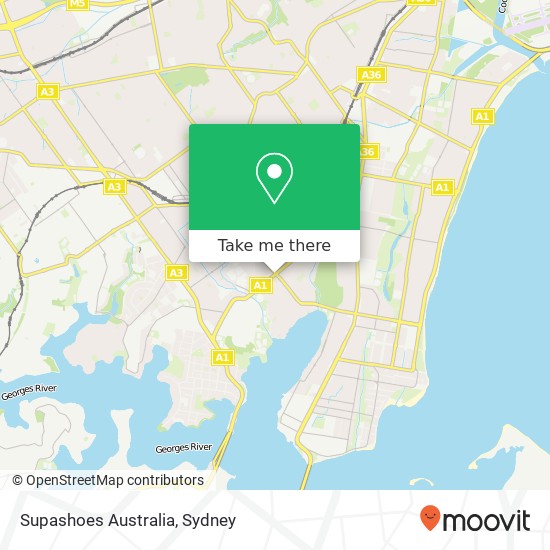 Mapa Supashoes Australia