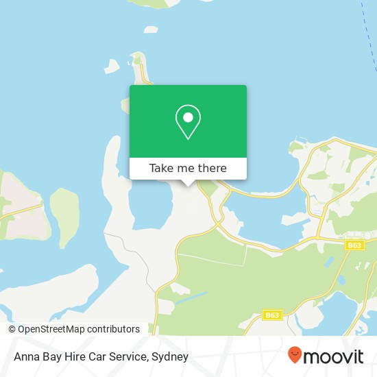 Mapa Anna Bay Hire Car Service