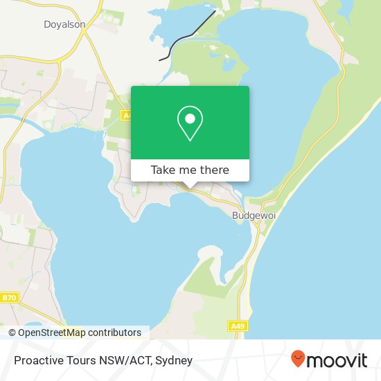 Proactive Tours NSW/ACT map