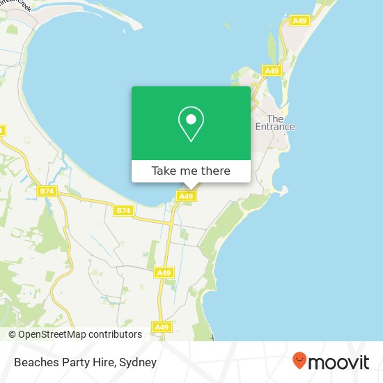 Beaches Party Hire map