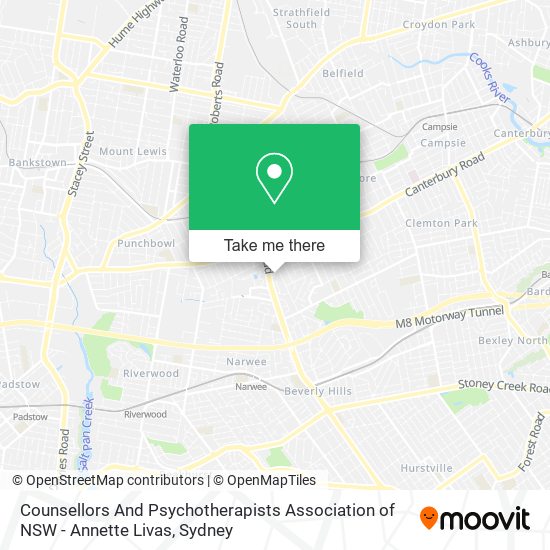 Counsellors And Psychotherapists Association of NSW - Annette Livas map