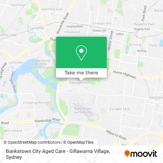 Mapa Bankstown City Aged Care - Gillawarna Village
