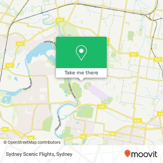 Mapa Sydney Scenic Flights