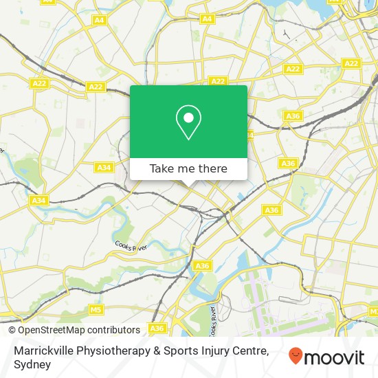 Mapa Marrickville Physiotherapy & Sports Injury Centre