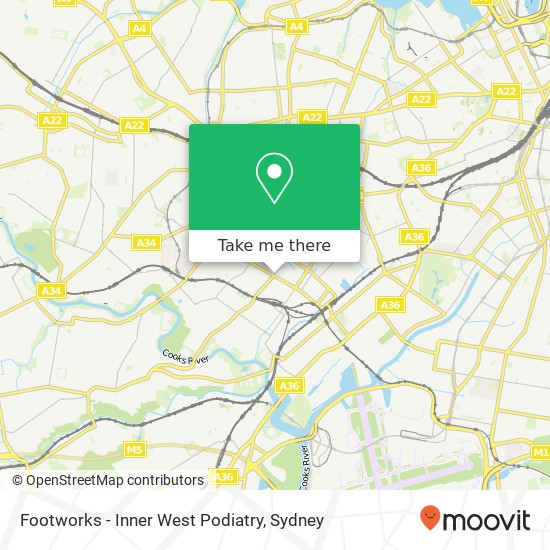 Footworks - Inner West Podiatry map