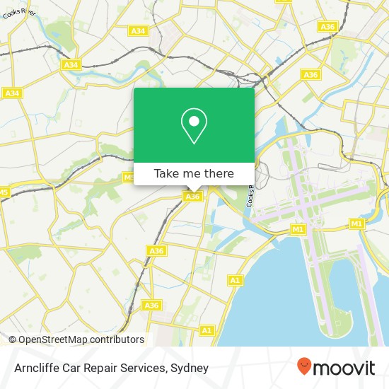 Mapa Arncliffe Car Repair Services