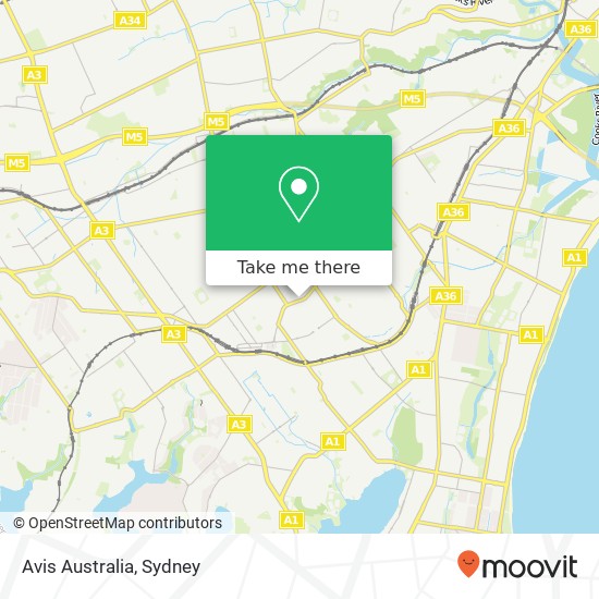 Mapa Avis Australia