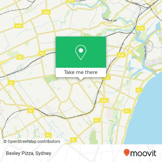 Mapa Bexley Pizza