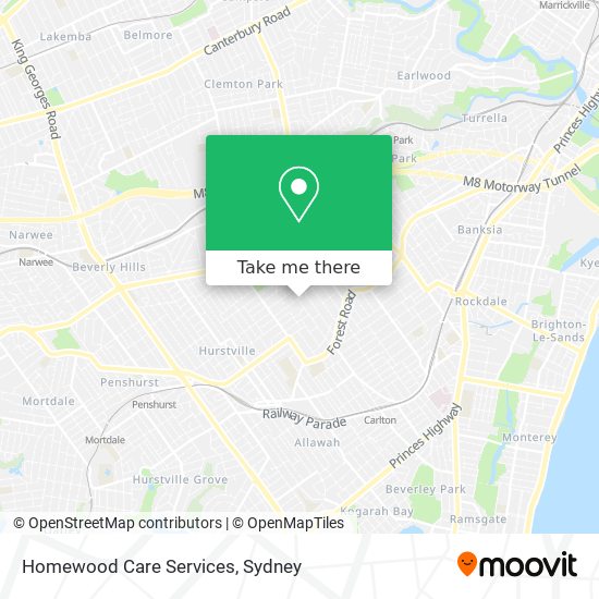 Mapa Homewood Care Services