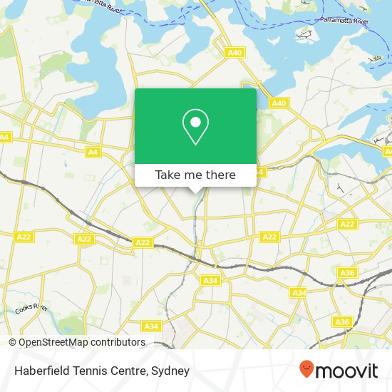 Mapa Haberfield Tennis Centre