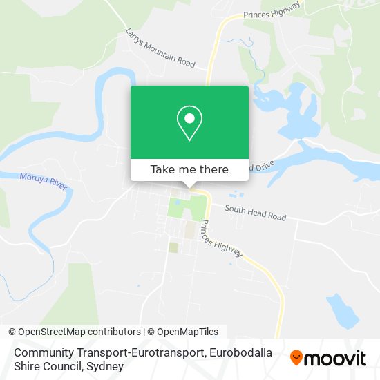 Mapa Community Transport-Eurotransport, Eurobodalla Shire Council