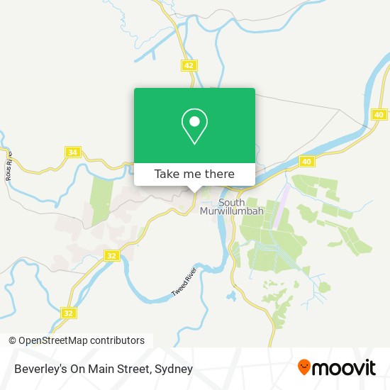 Beverley's On Main Street map