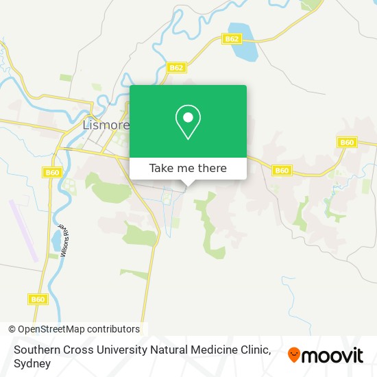 Mapa Southern Cross University Natural Medicine Clinic