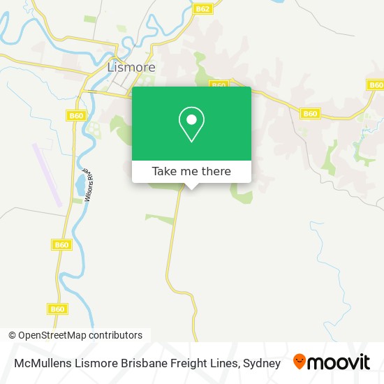 McMullens Lismore Brisbane Freight Lines map