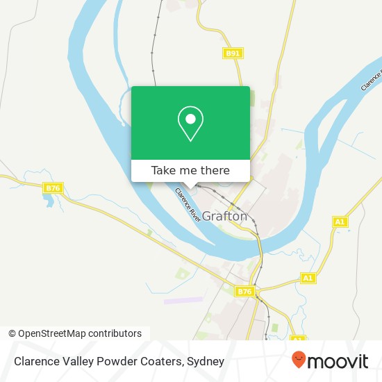 Mapa Clarence Valley Powder Coaters