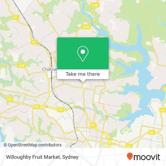 Mapa Willoughby Fruit Market