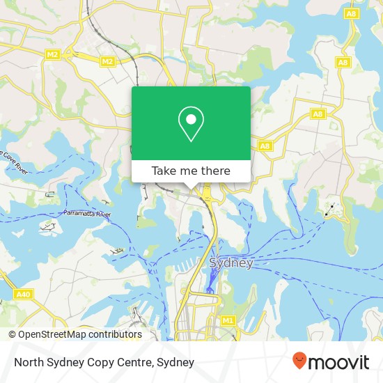 North Sydney Copy Centre map