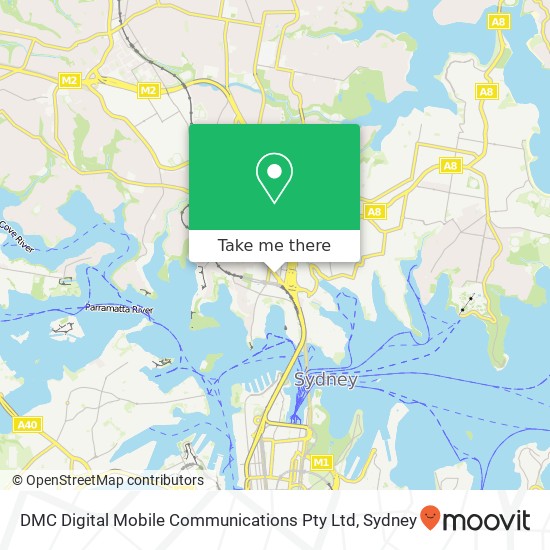 Mapa DMC Digital Mobile Communications Pty Ltd