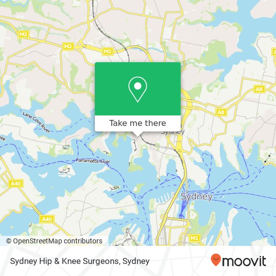Mapa Sydney Hip & Knee Surgeons