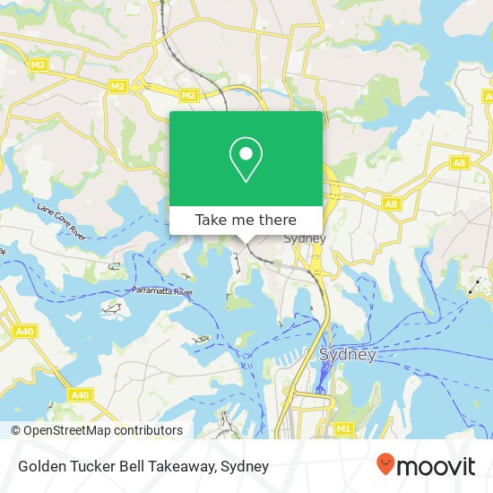 Golden Tucker Bell Takeaway map