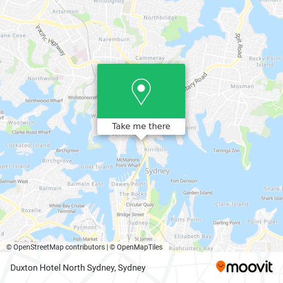 Duxton Hotel North Sydney map