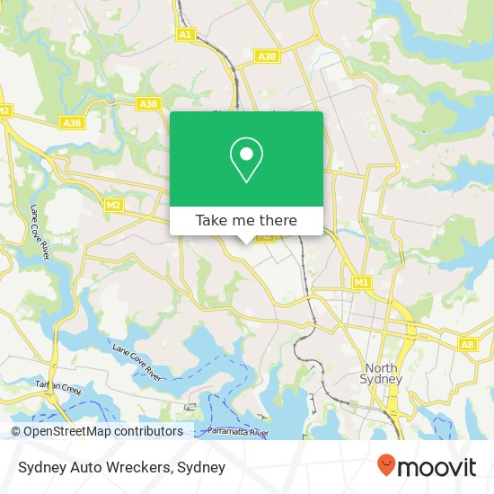 Sydney Auto Wreckers map