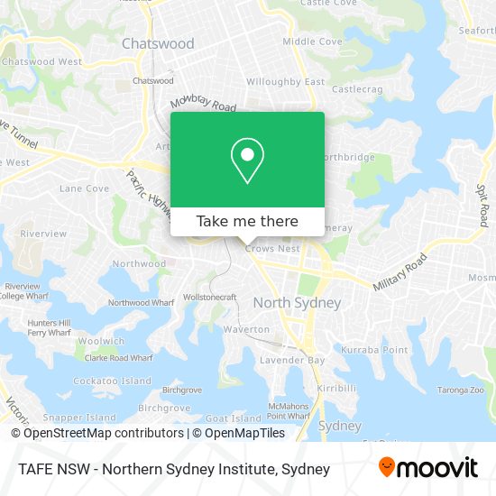 Mapa TAFE NSW - Northern Sydney Institute