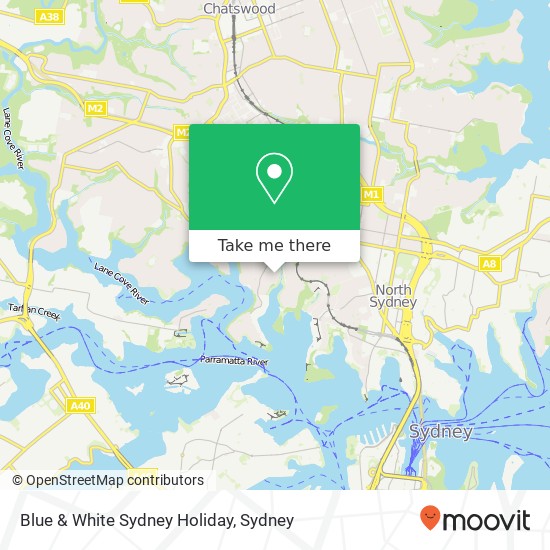 Blue & White Sydney Holiday map