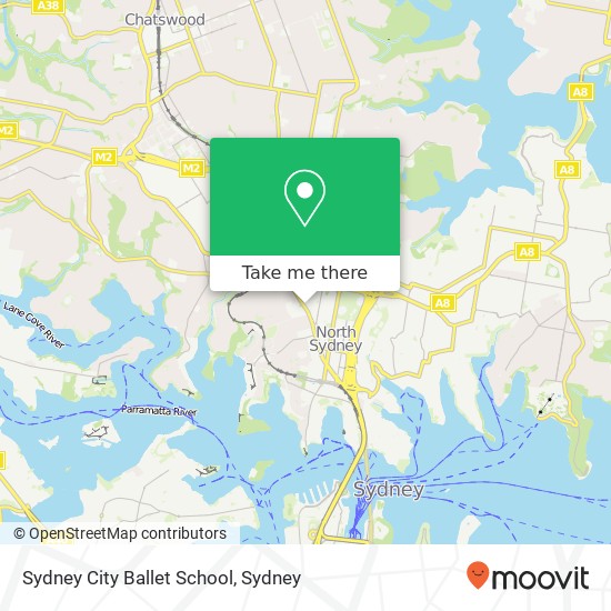 Sydney City Ballet School map