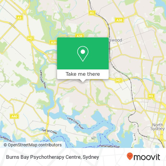 Mapa Burns Bay Psychotherapy Centre