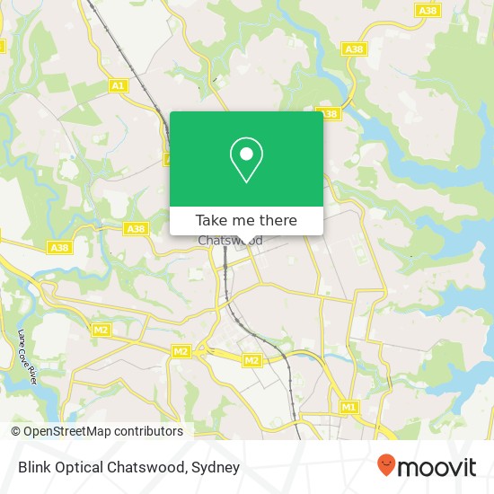 Mapa Blink Optical Chatswood