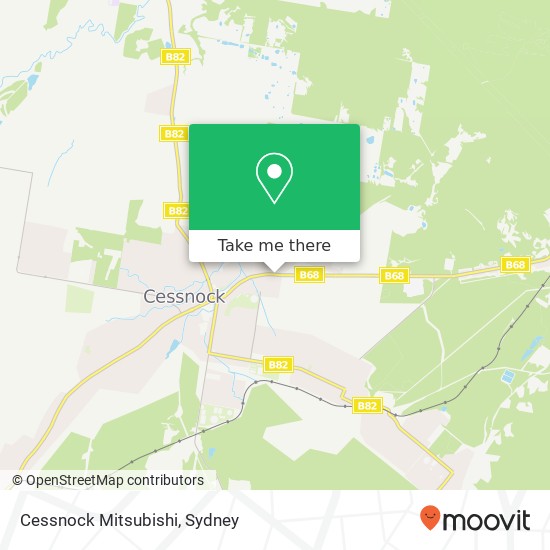 Cessnock Mitsubishi map