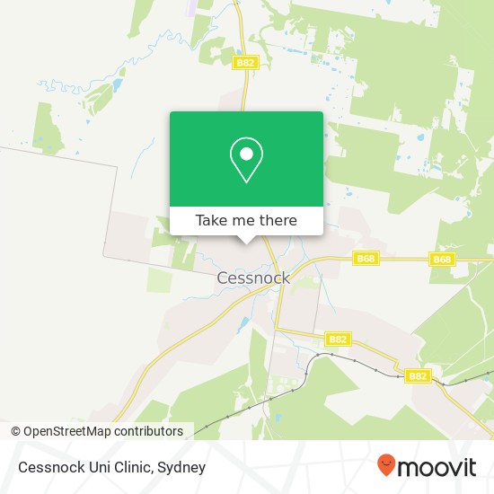 Cessnock Uni Clinic map