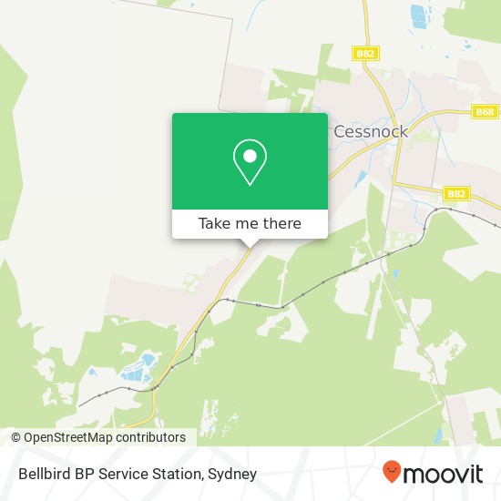 Mapa Bellbird BP Service Station