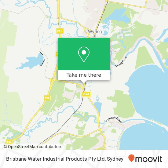 Mapa Brisbane Water Industrial Products Pty Ltd