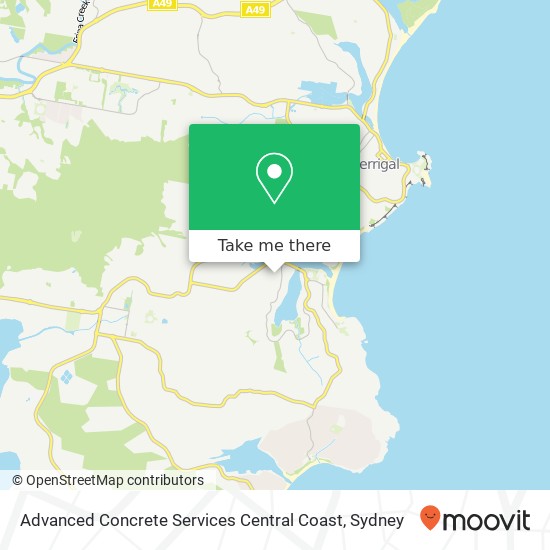 Advanced Concrete Services Central Coast map