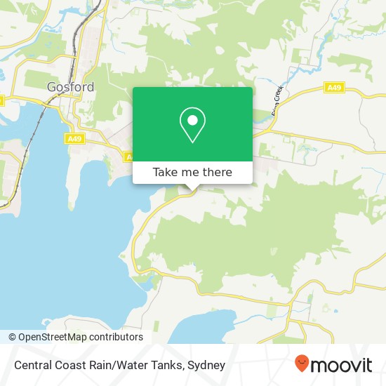 Mapa Central Coast Rain/Water Tanks