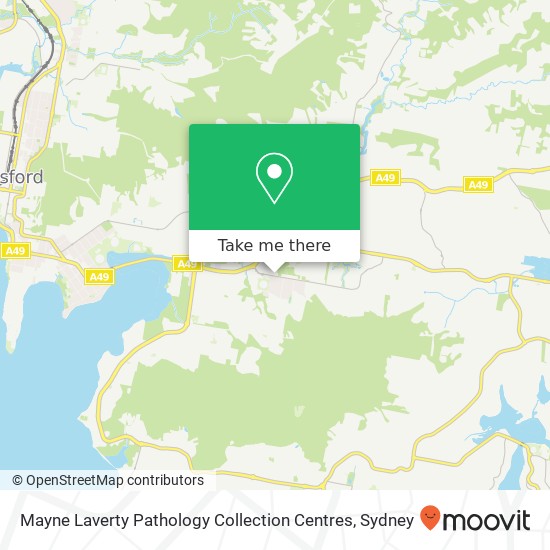 Mapa Mayne Laverty Pathology Collection Centres