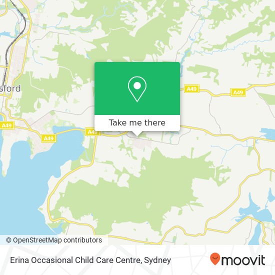 Mapa Erina Occasional Child Care Centre